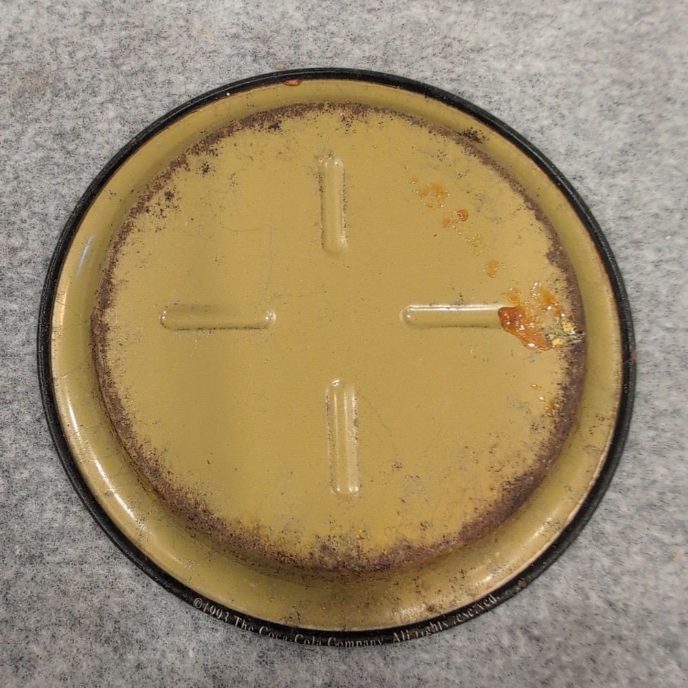 Vintage Coca Cola Metal Tray Coaster Round Red Bottle Graphic Collectible - Picture 3 of 4